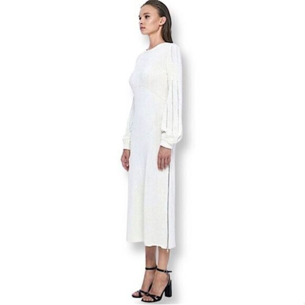 JONNY COTA CREAM IVORY SWEATER MIDI DRESS